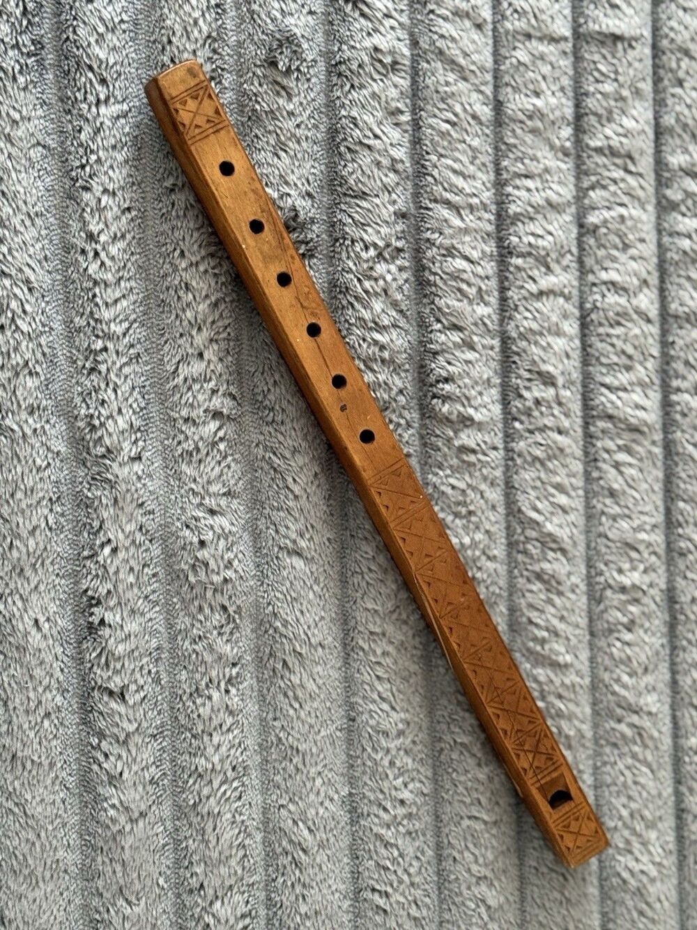 Vintage Traditional Serbian Wood Flute Carved Wooden Flute Drvena Svirala Frula